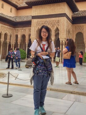 「travel」｜「アイテム（キャップ）」を使った、梁爷想长个儿さん（レディース・158cm）の秋コーディネート