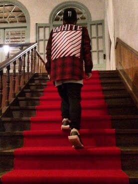 「RickOwens×adidas」｜「アイテム（帽子）」を使った、はまごん。さん（メンズ・165cm）の冬コーディネート