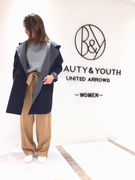 「beautiful people（ビューティフルピープル）のアイテム（その他アウター）」を使った、Mayu Yokouchiさん（レディース・162cm）の秋コーディネート