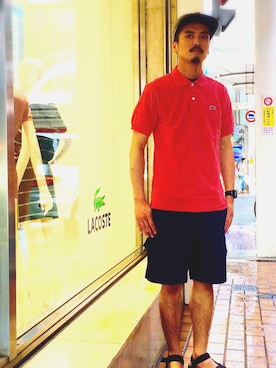 「LACOSTE L!VE（ラコステライブ）のアイテム」を使った、yutaさん（メンズ・171cm）の夏コーディネート