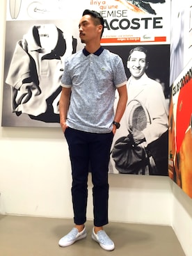 「LACOSTE L!VE（ラコステライブ）のアイテム」を使った、yutaさん（メンズ・171cm）の夏コーディネート