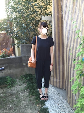 「ニコアンド」｜「アイテム（つなぎ/オールインワン）」を使った、mikiさん（レディース・169cm）の夏コーディネート
