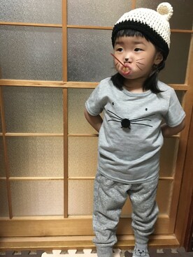 「ねずみ」｜raraさん（キッズ・80cm）の春コーディネート