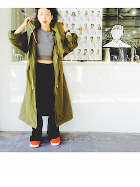 「Y's（ワイズ）のアイテム（ジャケット/アウター）」を使った、足立 さわこさん（レディース・156cm）の秋コーディネート