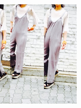 「プリーツ」｜足立 さわこさん（レディース・156cm）の春コーディネート