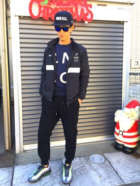 「SOPHNET.（ソフネット）のアイテム（ナイロンジャケット）」を使った、YASUさん（メンズ・180cm）の冬コーディネート