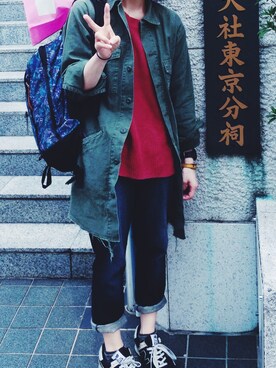 「OBEY」｜「アイテム（ニット/セーター）」を使った、よさん（レディース・163cm）の秋コーディネート