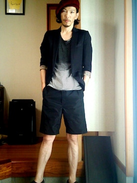「SMACK ENGINEER（スマックエンジニア）のアイテム（ハンチング/ベレー帽）」を使った、takashiさん（メンズ・180cm）の夏コーディネート