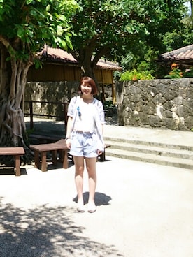 「travel」｜「アイテム（カーゴパンツ）」を使った、allisonさん（レディース・165cm）の秋コーディネート