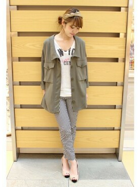 イエナスローブ川崎　スタッフ1さん（レディース・157cm）の春コーディネート