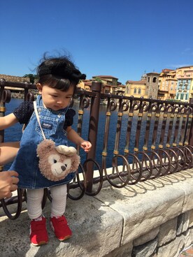 「OSHKOSH（オシュコシュ）のアイテム（ワンピース）」を使った、Hanaさん（キッズ・70cm）の秋コーディネート