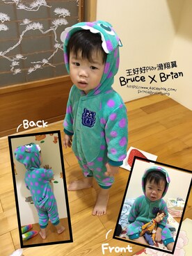 「アイテム（ママ＆ベビー、グリーン系）」を使った、米奇寶包さん（キッズ・90cm）の秋コーディネート