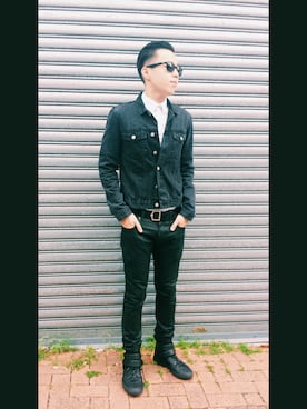 「cheap monday」｜「アイテム（デニムジャケット）」を使った、Brandon Hwangさん（メンズ・178cm）の夏コーディネート