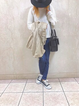 「CONVERSE（コンバース）のconverse（コンバース） ALL STAR OX（オールスターOX）（スニーカー）」を使った、33mmm18さん（レディース・155cm）の秋コーディネート