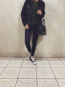 「CONVERSE（コンバース）のconverse（コンバース） ALL STAR OX（オールスターOX）（スニーカー）」を使った、33mmm18さん（レディース・155cm）の秋コーディネート