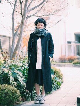 「CONVERSE（コンバース）のCONVERSE/コンバース　 ALLSTAR OX                 （スニーカー、ブラック系）」を使った、HIGHCOLOR.Hさん（レディース）の冬コーディネート