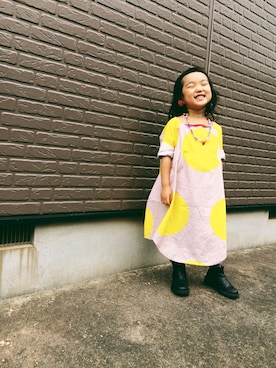 「BOdeBO（ボードボー ）のアイテム」を使った、kiki26さん（キッズ・100cm）の秋コーディネート