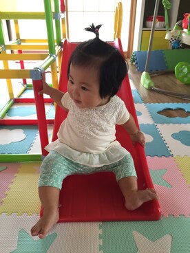 「滑り台」｜ひーとゆーさん（キッズ・70cm）の夏コーディネート