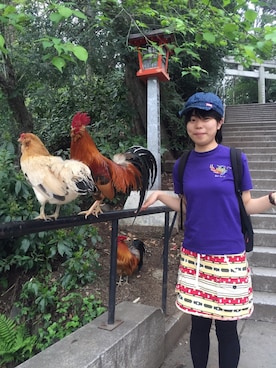 「CHUMS（チャムス）のアイテム（スカート）」を使った、スミレさん（レディース・154cm）の春コーディネート