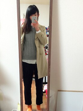 「3can4on（サンカンシオン）のアイテム（トレンチコート）」を使った、こにさん（レディース・162cm）の春コーディネート