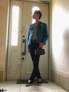 「MAISON KITSUNE」｜「アイテム（デニムジャケット）」を使った、Yukiさん（メンズ・175cm）の春コーディネート