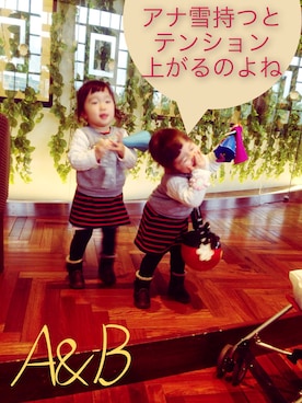 「Lee（リー）のアイテム（ワンピース）」を使った、A&Bさん（キッズ・90cm）の冬コーディネート