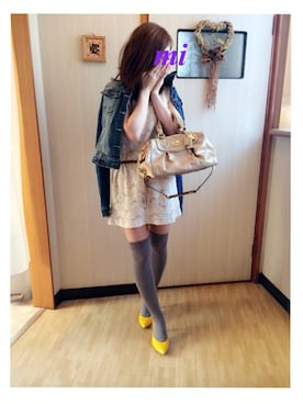 「stradivarius（ストラディバリウス）のアイテム（デニムジャケット）」を使った、miさん（レディース・148cm）の秋コーディネート