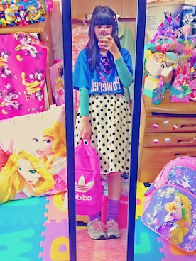 「アイテム（スカート、ホワイト系）」を使った、ゆうみんさん（レディース・166cm）の夏コーディネート