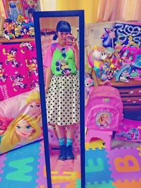 「アイテム（タンクトップ、グリーン系）」を使った、ゆうみんさん（レディース・166cm）の夏コーディネート