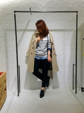 「アイテム（トレンチコート）」を使った、megさん（レディース・155cm）の冬コーディネート