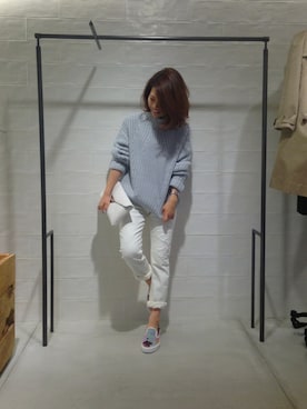 「アイテム（クラッチバッグ）」を使った、megさん（レディース・155cm）の冬コーディネート