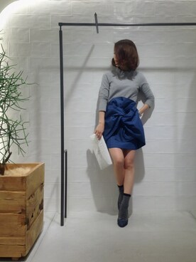 「アイテム（デニムスカート）」を使った、megさん（レディース・155cm）の冬コーディネート