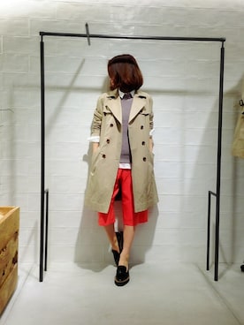 「アイテム（トレンチコート）」を使った、megさん（レディース・155cm）の冬コーディネート