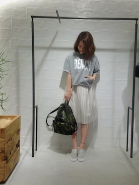 「アイテム（バックパック/リュック）」を使った、megさん（レディース・155cm）の冬コーディネート