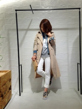 「アイテム（トレンチコート）」を使った、megさん（レディース・155cm）の冬コーディネート