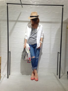 「アイテム（バレエシューズ）」を使った、megさん（レディース・155cm）の冬コーディネート