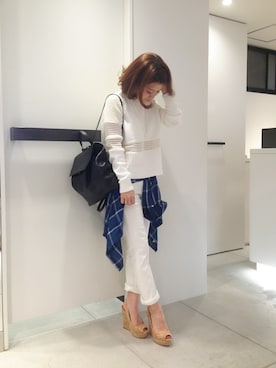 「アイテム（バックパック/リュック）」を使った、megさん（レディース・155cm）の春コーディネート