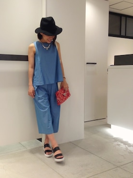 「アイテム（オールインワン・サロペット）」を使った、megさん（レディース・155cm）の春コーディネート