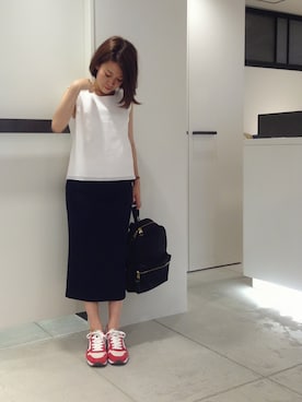 「アイテム（バックパック/リュック）」を使った、megさん（レディース・155cm）の春コーディネート