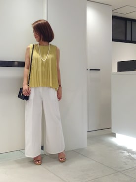 「プリーツ」｜megさん（レディース・155cm）の夏コーディネート