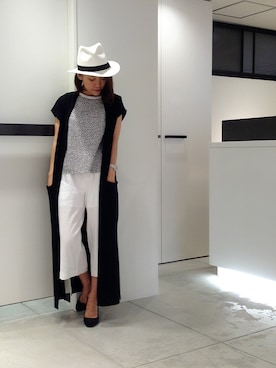 「ロングカーディガン」｜megさん（レディース・155cm）の夏コーディネート