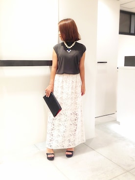 「SUGAR ROSE（シュガーローズ）のアイテム」を使った、megさん（レディース・155cm）の夏コーディネート