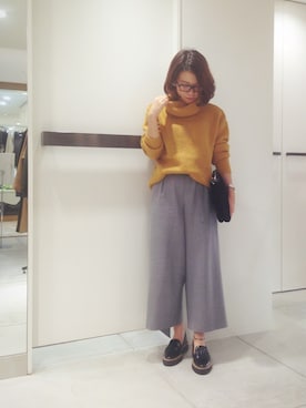 「アイテム（クラッチバッグ）」を使った、megさん（レディース・155cm）の秋コーディネート