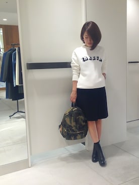 「アイテム（バックパック/リュック）」を使った、megさん（レディース・155cm）の秋コーディネート