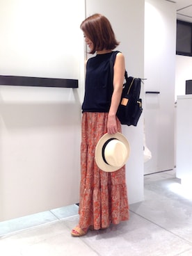 「アイテム（バックパック/リュック）」を使った、megさん（レディース・155cm）の夏コーディネート