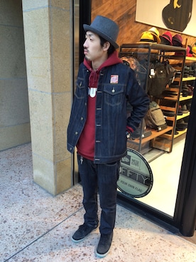 「hat」｜ko-heiさん（メンズ・184cm）の冬コーディネート