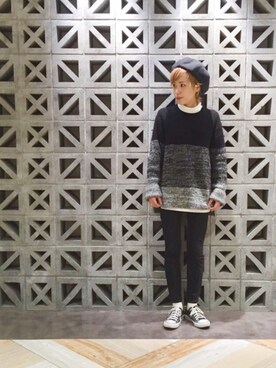 「RAGEBLUE（レイジブルー）のアイテム（ハンチング/ベレー帽）」を使った、Miki Maedaさん（レディース・152cm）の秋コーディネート