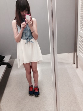 「Guess（ゲス）のアイテム（ワンピース/ドレス）」を使った、Annさん（レディース・155cm）の夏コーディネート