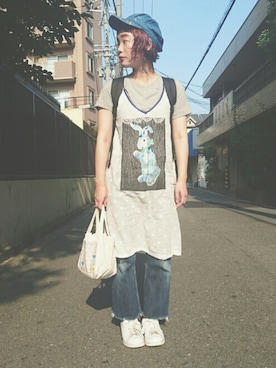 「LiVES（ライヴズ）のアイテム」を使った、yossieさん（レディース・154cm）の夏コーディネート