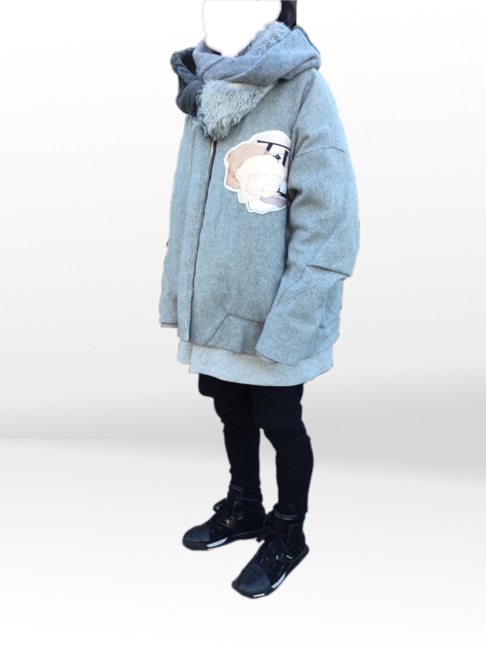 「balmung」｜「BALMUNGのアイテム（ブルゾン、グレー系）」を使った、momomoさん（メンズ・173cm）の冬コーディネートの1枚目の写真